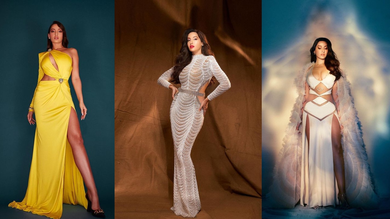 नोरा फ़तेही ने कट आउट डिज़ाइनर गाउन में लगाया हॉटनेस का तड़का