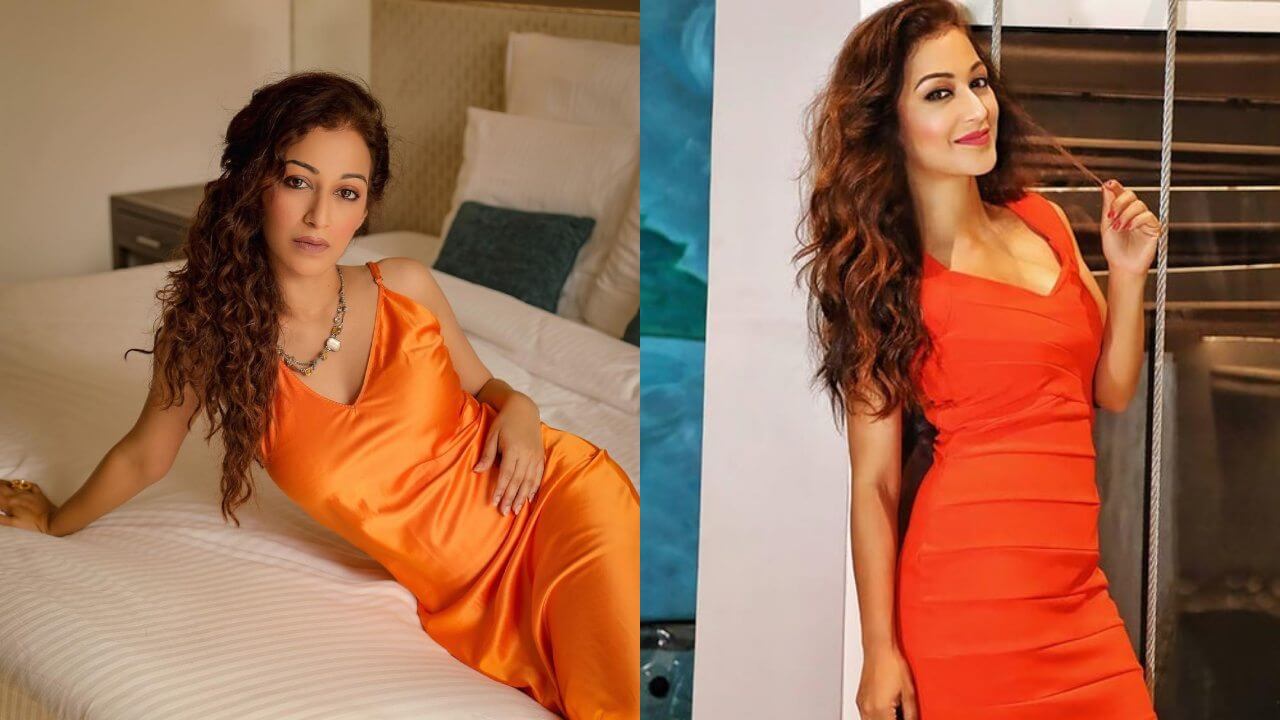 देखिए सुनैना फौजदार की ऑरेंज आउटफिट कलेक्शन
