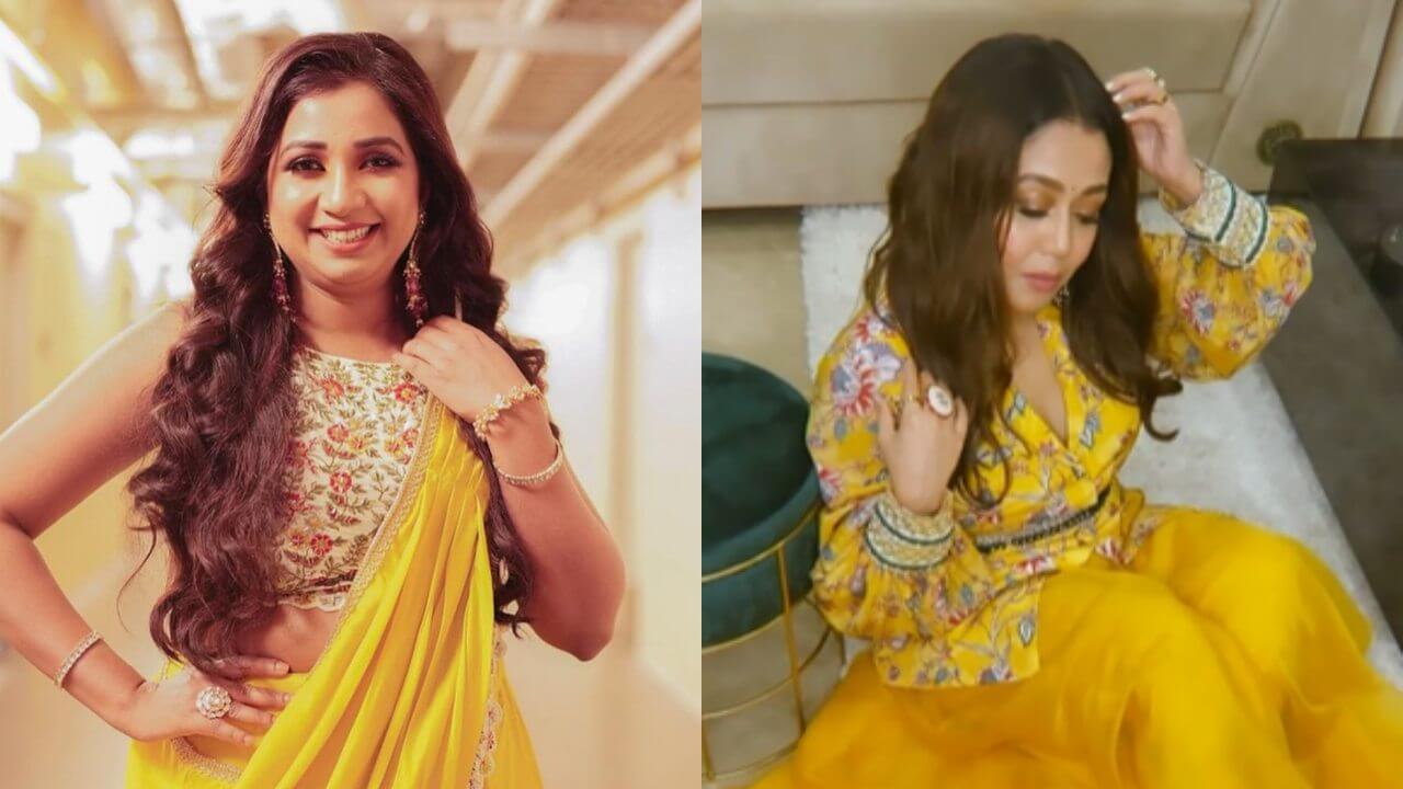 पीली घाघरा चोली में श्रेया घोषाल या पीले इंडो-वेस्टर्न स्टाइल में नेहा कक्कड़: किस गायिका के स्टाइल ने जीता आपका दिल?