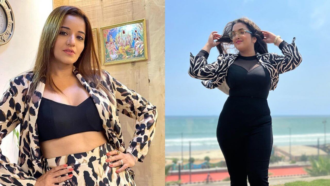 आम्रपाली दुबे या मोनालिसा: एनिमल प्रिंट पैंटसूट के किसने दिखाया अपना जलवा?