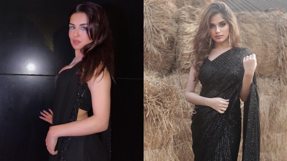 अवनीत कौर और जन्नत ज़ुबैर ने ब्लैक साड़ी में बरसाया कहर
