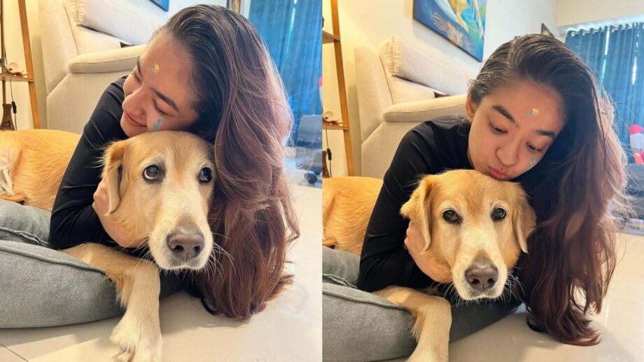 बालवीर फेम अनुष्का सेन ने मनाया अपने पालतू कुत्ते का साथ होली