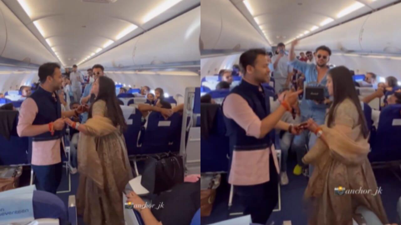 Couple did such a dance at a height of 36000 feet, everyone was surprised, watch viral video 7371