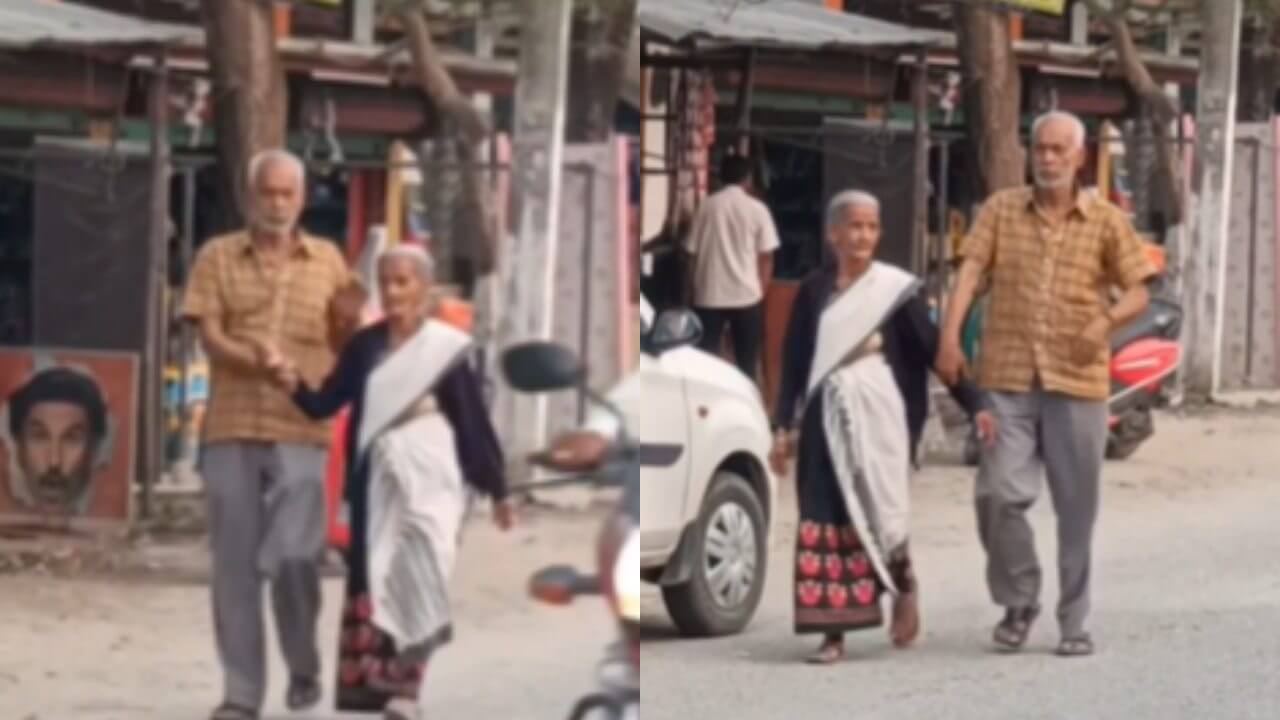 एक बुजुर्ग कपल का एक दूसरे की देखभाल करते प्यारी वीडियो हुई वायरल