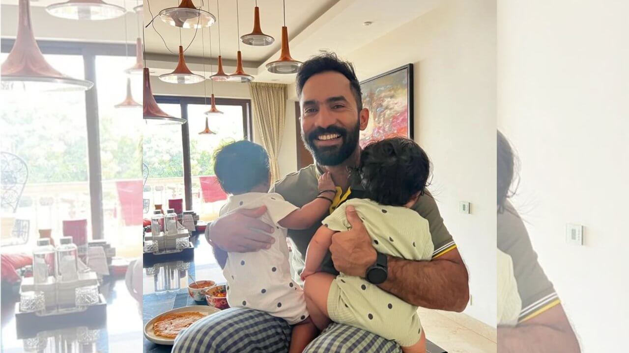 दिनेश कार्तिक ने अपने ट्विंस बच्चे के साथ शेयर की प्यारी तस्वीर