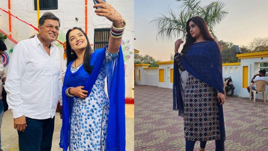 काजल राघवानी या आम्रपाली दुबे: किस अभिनेत्री के नीले सलवार सूट ने जीता आपका दिल?