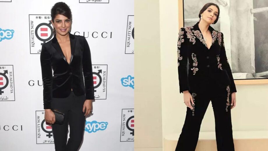 प्रियंका चोपड़ा या सोनम कपूर: ब्लैक पैंटसूट लुक में किसने ढाया सितम?