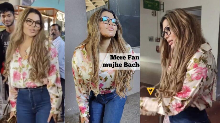 एयरपोर्ट पर स्पॉट हुईं राखी सावंत, तो राखी ने कहा, “बचाओ….”
