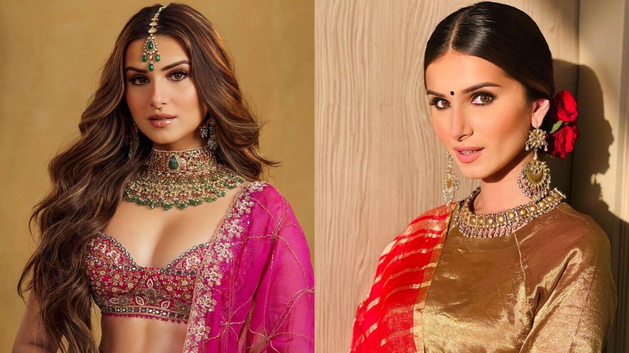 तारा सुतारिया ने अपने आउटफिट के साथ हेवी ज्वेलरी को बखूबी किया स्टाइल