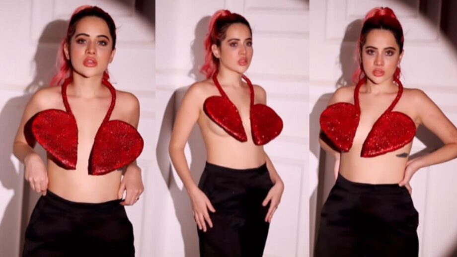 फिर से बोल्ड अवतार में नजर आईं उर्फी जावेद, टूटे हुए दिल से ढका तन