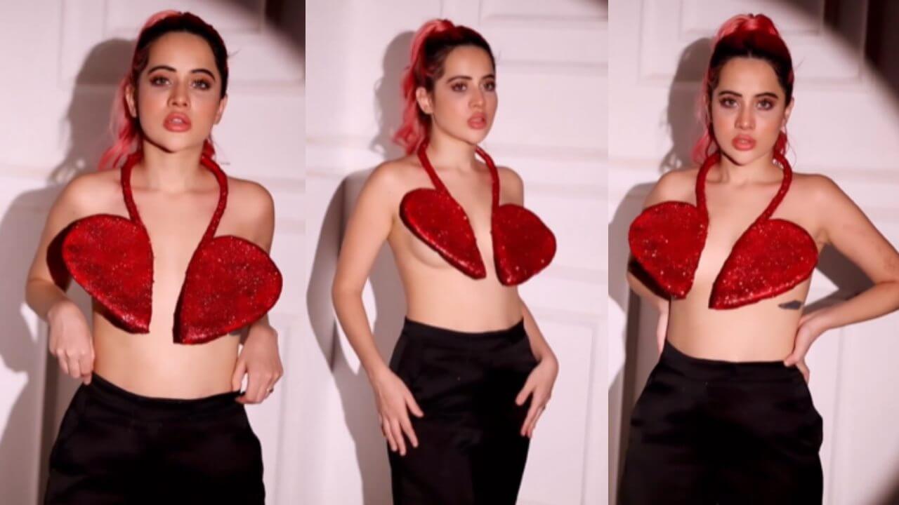 फिर से बोल्ड अवतार में नजर आईं उर्फी जावेद, टूटे हुए दिल से ढका तन