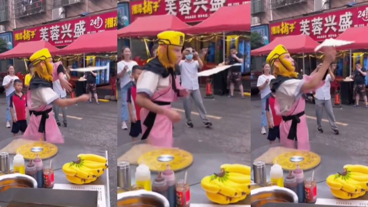 स्ट्रीट फूड शेफ का करामात दिखाते वीडियो हुआ वायरल