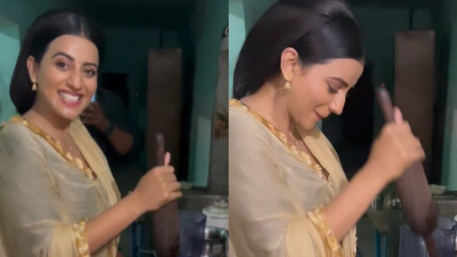 अक्षरा सिंह ने बेलन से की कुटाई, सोशल मीडिया हैंडल पर वीडियो हुआ वायरल