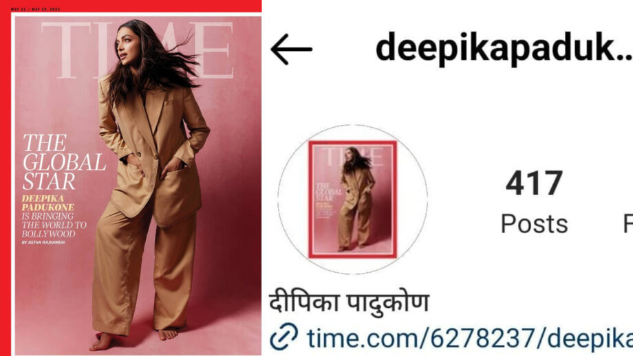 दीपिका हैं दिल से देसी! दीपिका पादुकोण ने टाइम मैगजीन कवर पेज पिक्चर को बनाया अपना इंस्टाग्राम डीपी, लेकिन हिंदी में लिखा अपना नाम