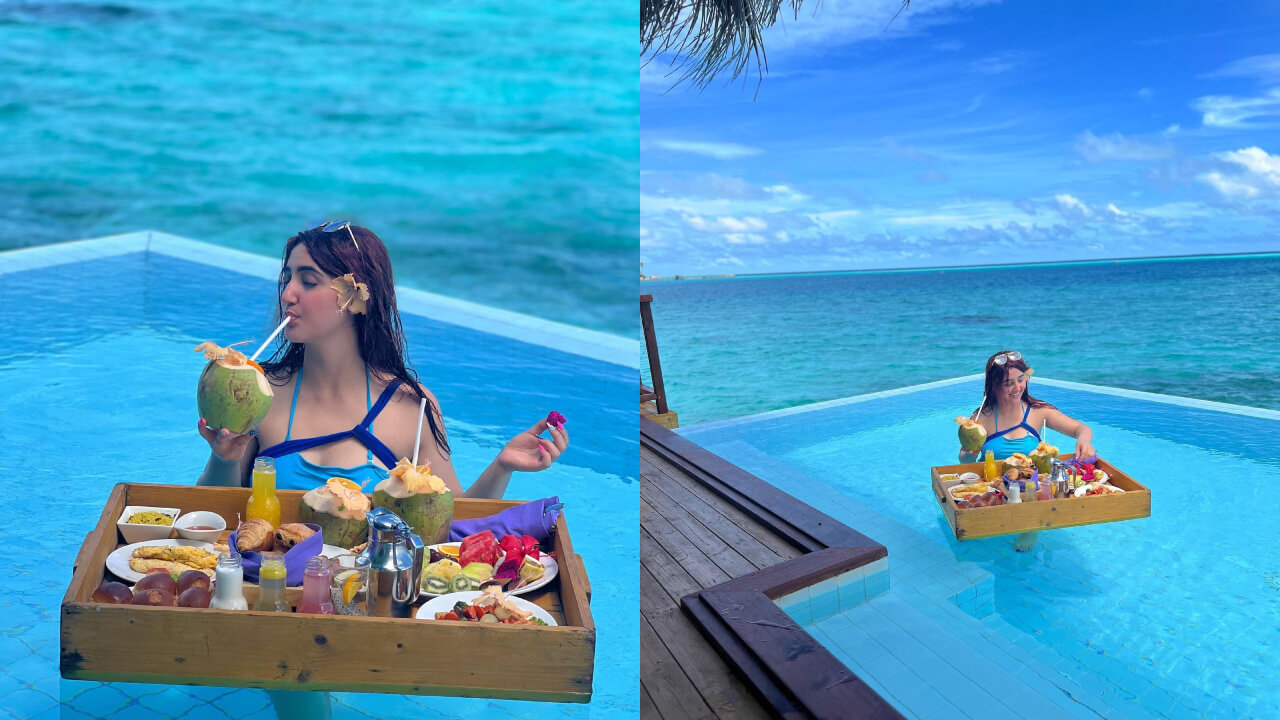 छुट्टियों का लुत्फ उठा रही है अशनुर कौर, पानी में करती दिखीं नाश्ता