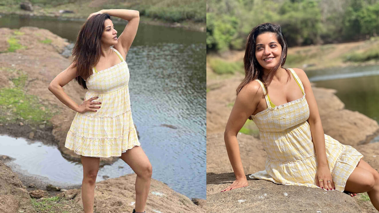 नदी किनारे ग्लैमर बिखेर रही है भोजपुरी क्विन मोनालिसा, देखें ग्लैमरस लुक