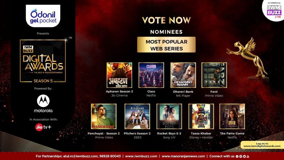 पसंदीदा वेब सीरीज को अभी वोट करें: कौन सी वेब सीरीज है सबसे लोकप्रिय ? अपहरण 2, क्लास, धारावी बैंक, फर्जी, पंचायत 2, पिचर्स 2, रॉकेट बॉयज 2, ताजा खबर, द फेम गेम