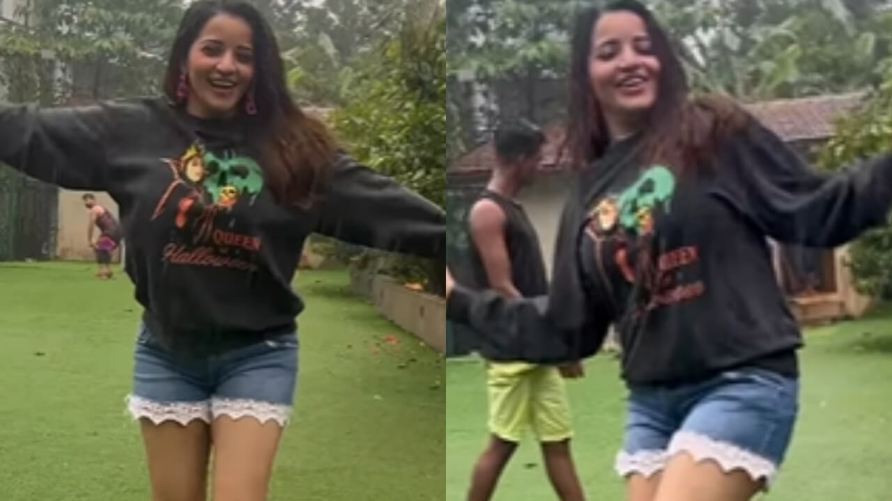 बारिश के असली मजे ले रही है मोनालिसा, देखें सबूत