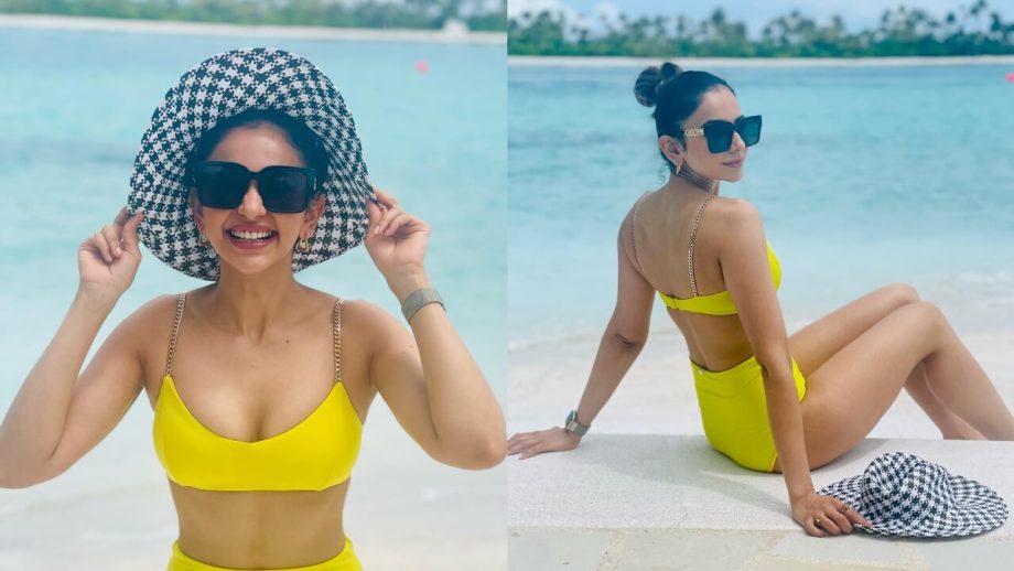 येलो बिकनी में रकुल प्रीत सिंह ने लगाया ग्लैमर का तड़का, फैंस के उड़े होश