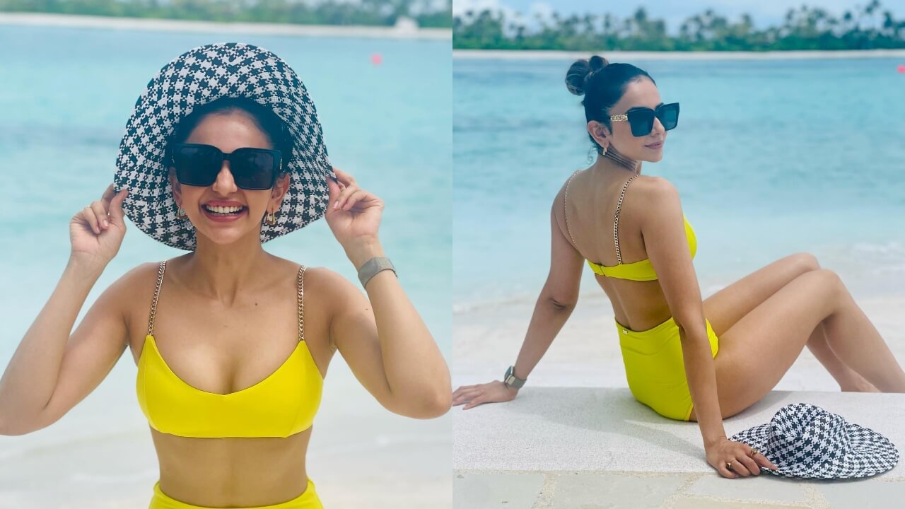 येलो बिकनी में रकुल प्रीत सिंह ने लगाया ग्लैमर का तड़का, फैंस के उड़े होश