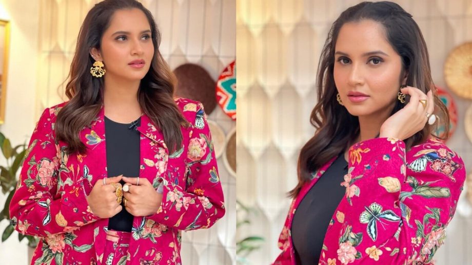 सानिया मिर्जा ने परोसा हसीन वाइब्स, फ्लोरल प्रिंटेड पैंट सूट लुक से किया मदहोश