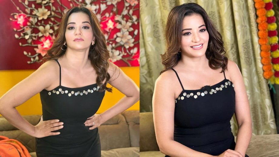 मोनालिसा के ब्लैक मिनी ड्रेस से फैंस पर छाई मदहोशी, देखें ग्लैमर लुक