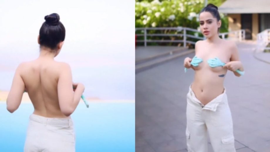 फिर से टॉपलेस हुईं उर्फी जावेद, पैंट के बटन भी दिखें खुलें