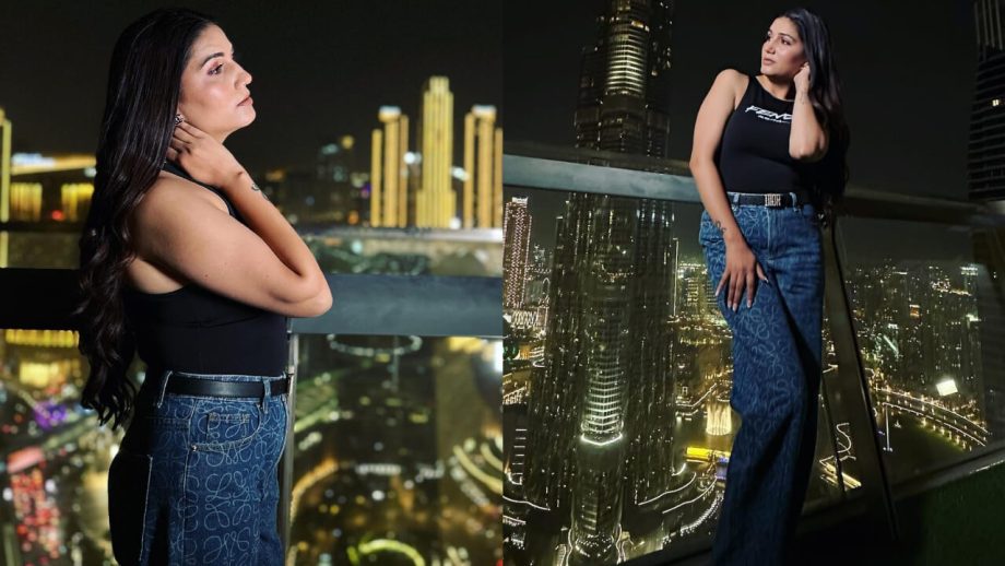 देसी क्वीन सपना चौधरी ने बुर्ज खलीफा के सामने दिया पोज़, तस्वीरें देखकर फैंस के उड़े होश