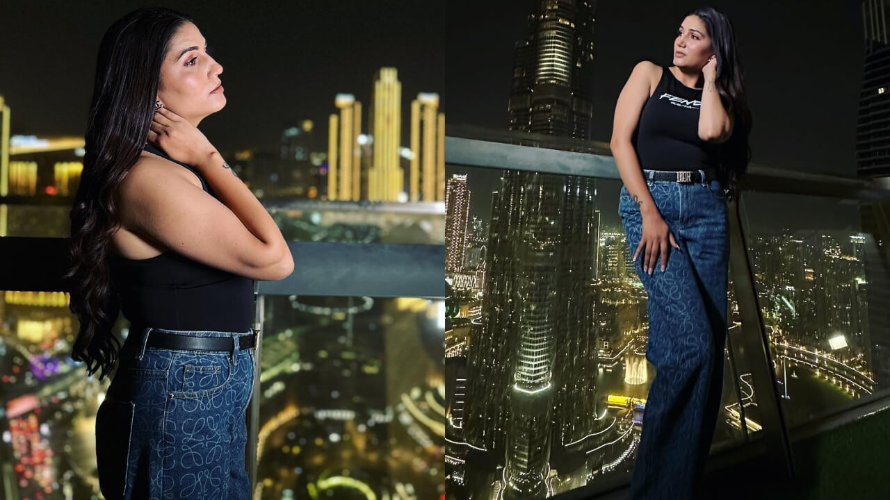 देसी क्वीन सपना चौधरी ने बुर्ज खलीफा के सामने दिया पोज़, तस्वीरें देखकर फैंस के उड़े होश
