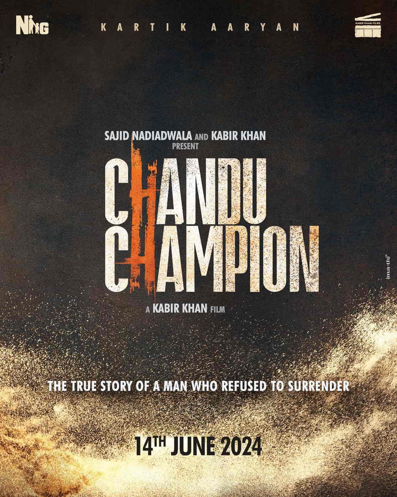 कार्तिक आर्यन स्टारर साजिद नाडियाडवाला की कबीर खान निर्देशित फिल्म का नाम होगा 'चंदू चैंपियन', अगले साल ईद पर होगी रिलीज 19937