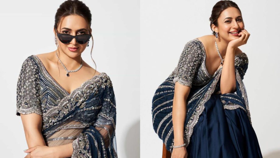क्लासी नेवी ब्लू साड़ी में दिखा दिव्यांका त्रिपाठी का स्वैग लुक, फैंस पर चढ़ी दीवानगी