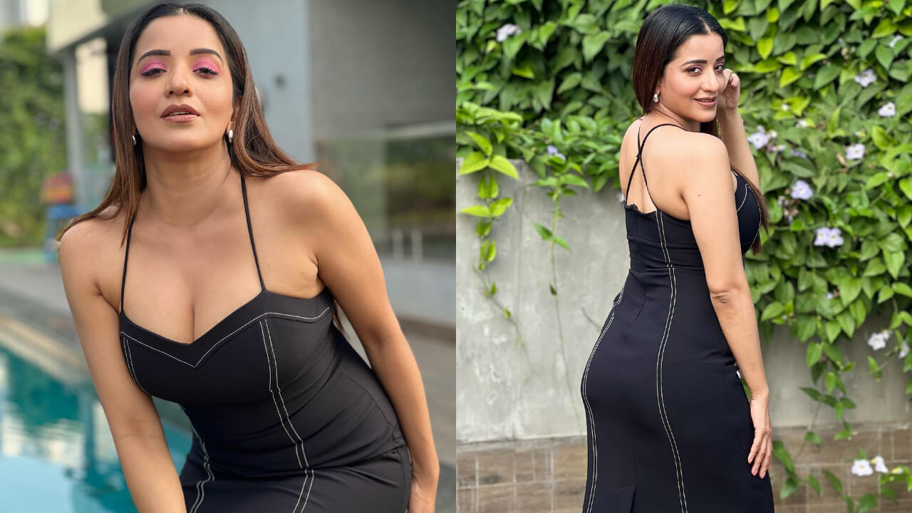 मोनालिसा के हुस्न को देखकर सभी के उड़े होश, ब्लैक बॉडीकॉन में ढाया सितम