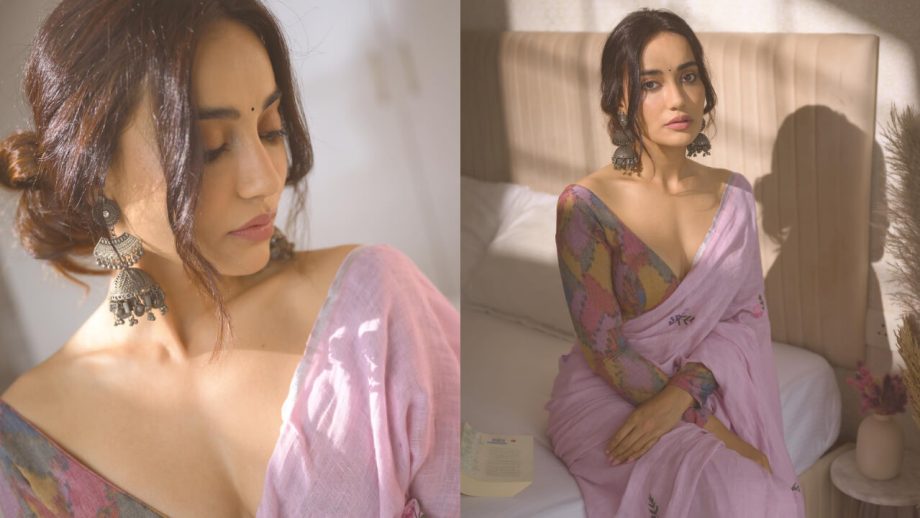 गुलाबी साड़ी पहनकर दिलों में खंजर घोंप रहीं हैं सुरभि ज्योति, देखें तस्वीरें