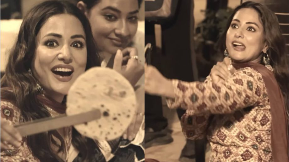गांव जाकर देसी छोरी बनीं Hina Khan, चूल्हे पर बनाई रोटी