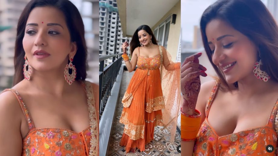 शरारा ड्रेस में बला की खूबसूरत दिखीं भोजपुरी क्विन मोनालिसा, देखें सबूत