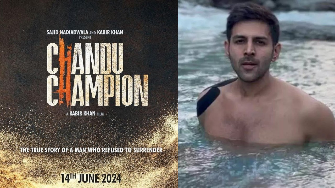 चंदू चैम्पियन की शूटिंग खत्म कर कश्मीर में कार्तिक आर्यन ने बर्फीले पानी में लगाई डुबकी