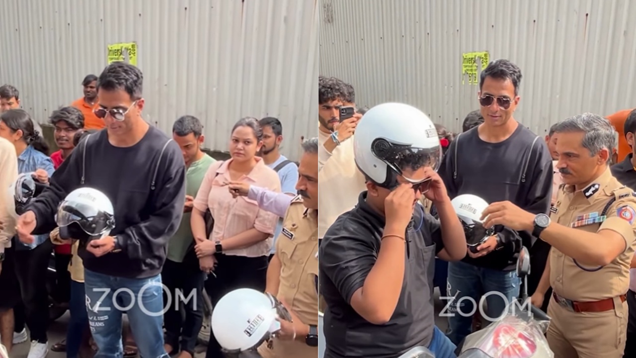 सड़क दुघर्टना के खिलाफ सड़क पर उतरे सोनू सूद, सुरक्षा की हिदायतें देते हुए बांटे हेलमेट