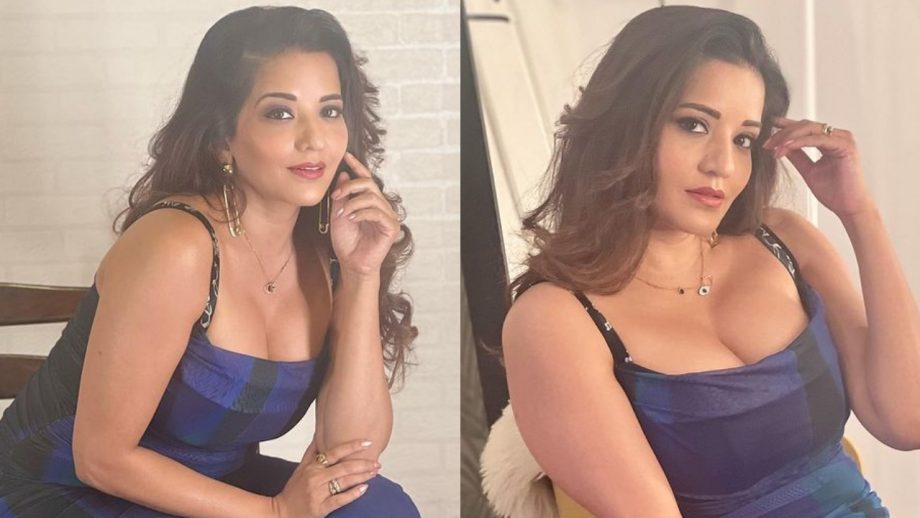 प्लंजिंग बॉडीकॉन ड्रेस में मोनालिसा ने दिए कातिलाना पोज़, फैंस को बनाया अपने हुस्न का शिकार