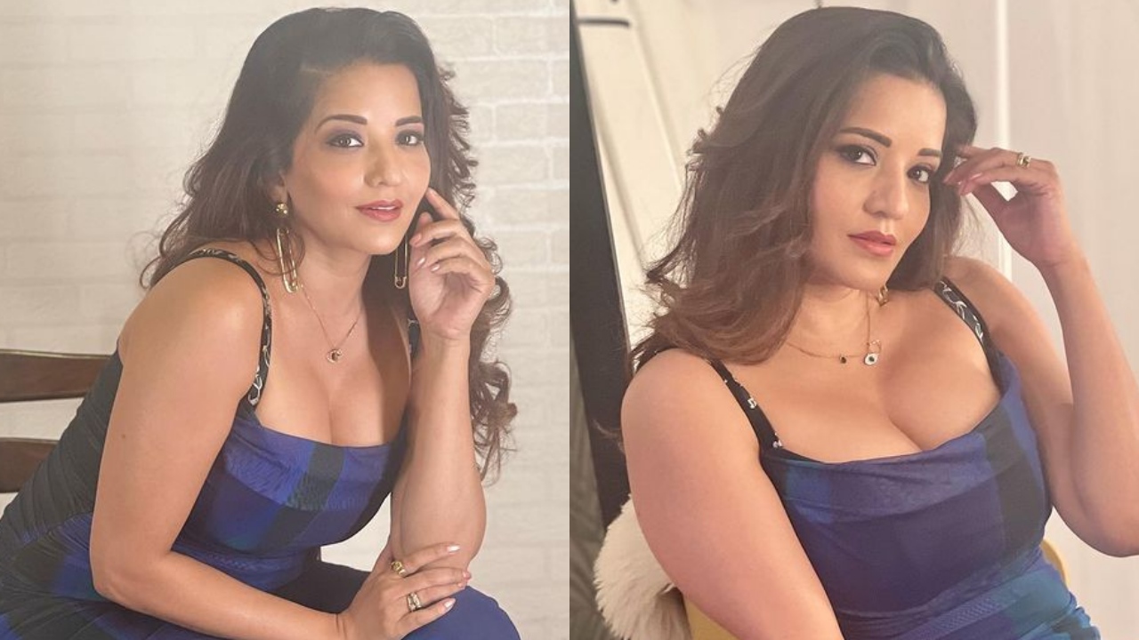 प्लंजिंग बॉडीकॉन ड्रेस में मोनालिसा ने दिए कातिलाना पोज़, फैंस को बनाया अपने हुस्न का शिकार