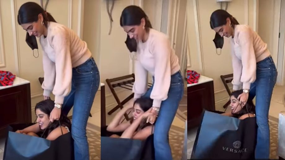 खुशी कपूर ने जान्हवी कपूर को शॉपिंग बैग में भरकर बनाया मजाकिया वीडीयो, वीडीयो हुआ इंटरनेट पर वायरल