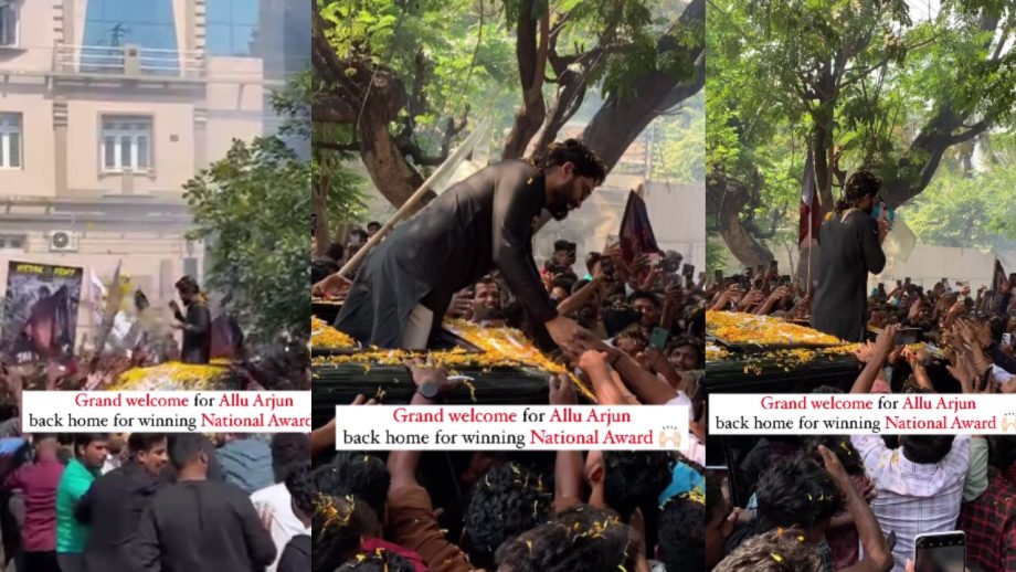 नेशनल अवॉर्ड लेकर हैदराबाद लौटे सुपरस्टार अल्लू अर्जुन, फैन्स ने किया दिल खोलकर स्वागत