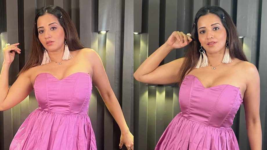 स्ट्रैपलेस मिनी ड्रेस में मोनालिसा का दिखा ग्लैमर, खुबसूरती पर फिदा हुए फैंस