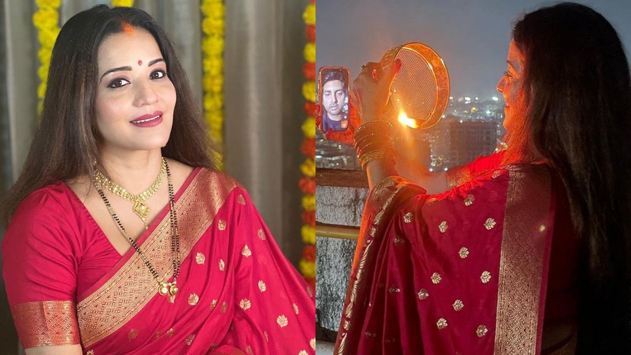 भोजपुरी क्वीन मोनालिसा ने बेहद निराले अंदाज में मनाया करवा चौथ, देखे सबूत