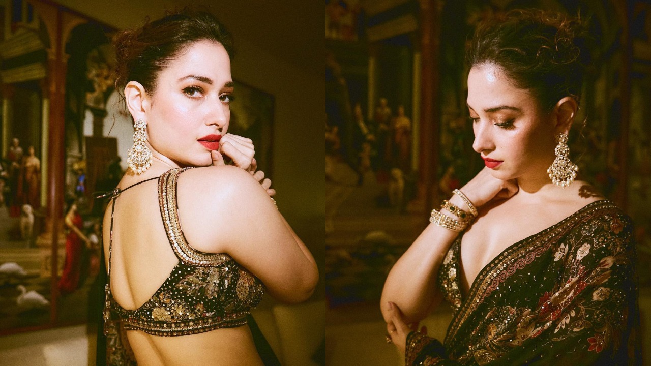 कढ़ाईदार साड़ी में तमन्ना भाटिया ने लूटी महफिल, ग्लैमरस अंदाज पर लाखो दिल हुए कुर्बान