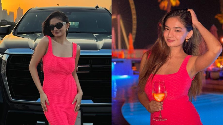 दुबई में आलीशान छुट्टियां मना रही है अनुष्का सेन, गुलाबी बॉडीकॉन ड्रेस में दिखाया हुस्न