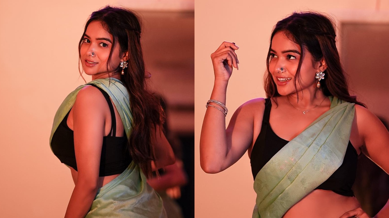 साड़ी पहनकर मनीषा रानी ने दिखाई बलखाती अदाएं, देसी लुक पर फिदा हुए यूजर्स