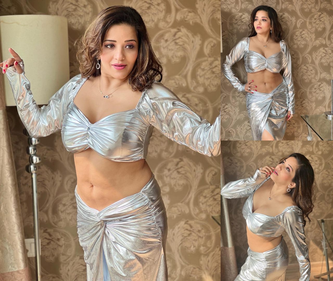 मेटैलिक टॉप और स्कर्ट में मोनालिसा ने लगाया ग्लैमर का तड़का 40887