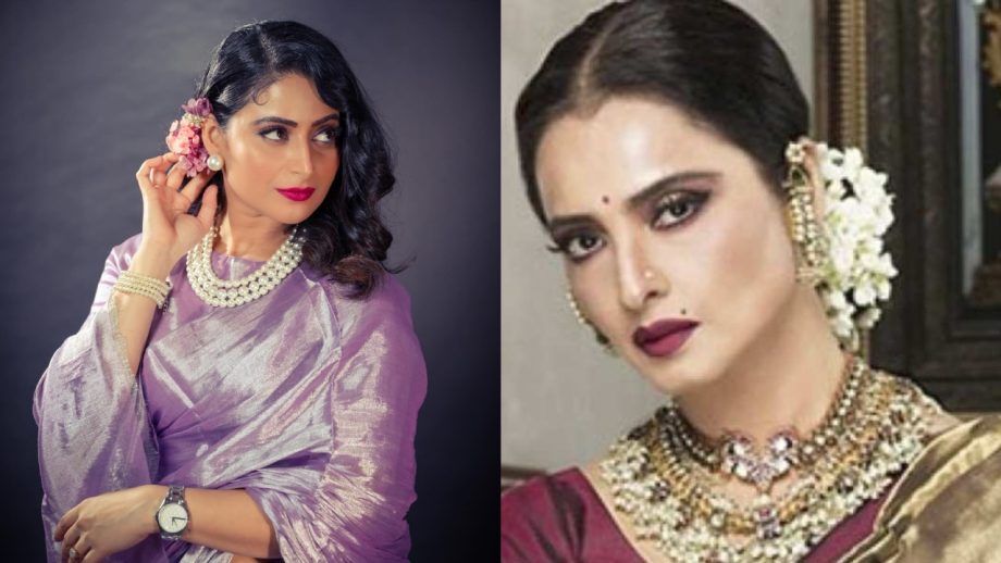 ऐश्वर्या शर्मा को विंटेज लुक में लिपटा देख यूजर्स को याद आया रेखा का जमाना