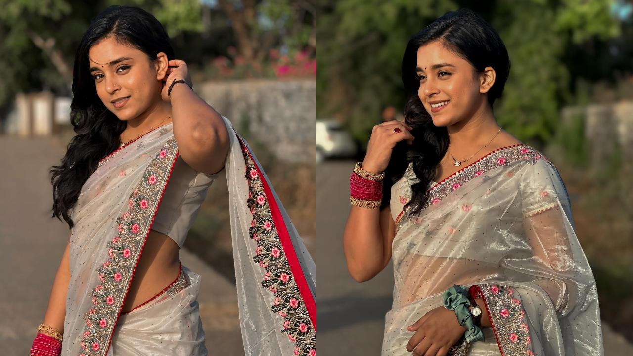 बदन पर साड़ी लपेटे ग्लैमर बिखेर रही है सुम्बुल तौकीर खान