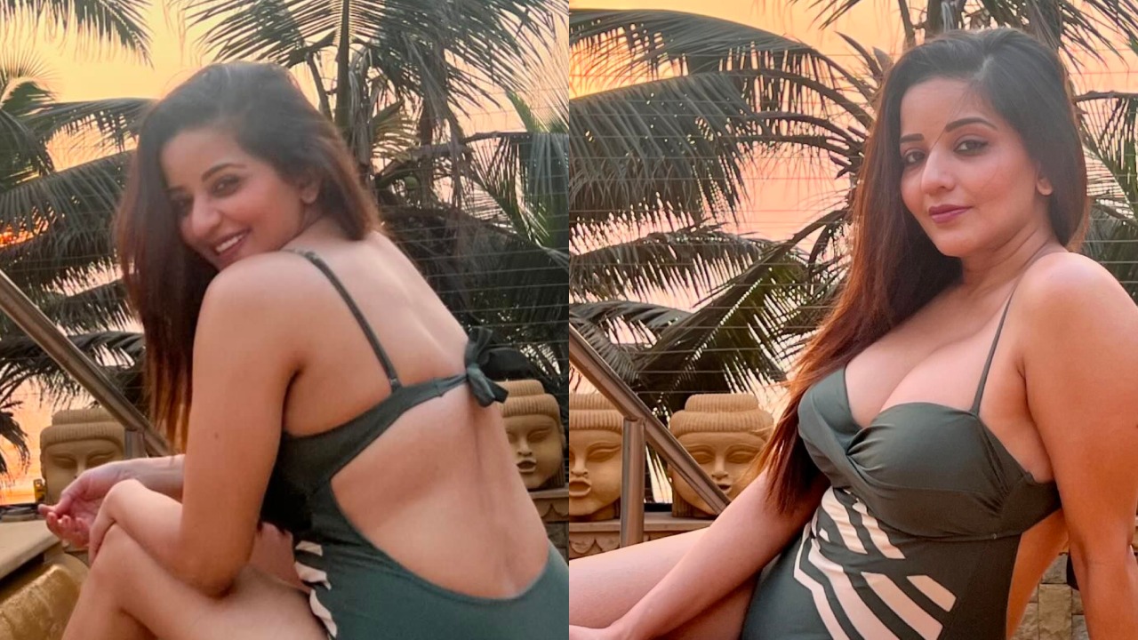 हरे मोनोकिनी में मोनालिसा ने दिखाया हॉट लुक, फैंस के छूटे पसीने